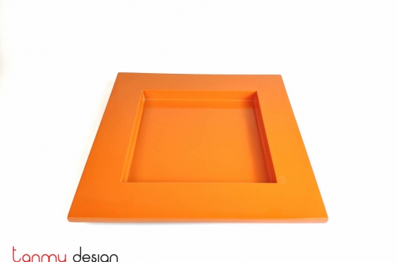 Square tray with plain orange/ M 29cm
